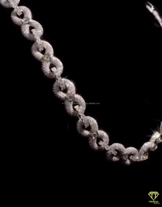 <b>Infinity</b> Link Chain VVS1 Quality Round Cut Moissanite Diamond Pass 925 Sterling Silver Tester Round diamond Bezal settings gift - Product Image 4