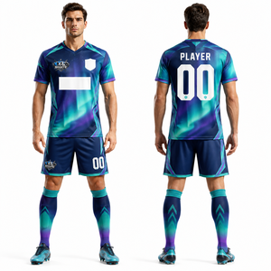 Ensemble d'uniformes de football tendance en gros – Microfibre polyester premium, maille respirante, contrôle de la transpiration, flexible, durable, excellence athlétique - Product Image 1
