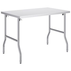 Tavolo da Lavoro Pieghevole in Acciaio Inox per Uso Commerciale 48x30 con Lavello Integrato - Product Image 1