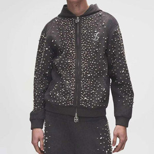 Conjunto de Sudadera y Pantalones Brillantes para Hombre, con Pedrería, Fabricación Profesional, Ropa de Moda Masculina - Product Image 6