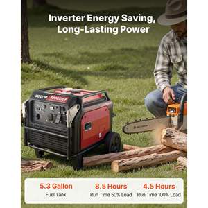 Generador Inverter Silencioso de 10000W Pico, Arranque Remoto, Listo para RV, Tomas de Corriente de 1A y 2.1A, Larga Duración, Sensor de CO para Uso en Interiores y Exteriores, Portátil - Product Image 3