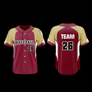 Maillot de baseball professionnel personnalisable avec logo d'équipe, léger, respirant, à boutons, idéal pour les matchs de ligue - Product Image 1