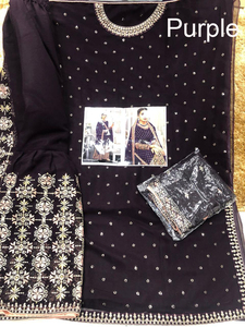 Haut en soie ethnique traditionnel de créateur indien dernier cri Sharara Dupatta broderie personnalisable travail fête porter des occasions spéciales - Product Image 4