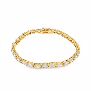 สร้อยข้อมือเพชรแพลตตินั่ม 14K รูปทรงวงรี สี D ได้รับการรับรองจาก GIA เครื่องประดับงานแต่งงานสำหรับผู้หญิงแบบคลาสสิก - Product Image 6