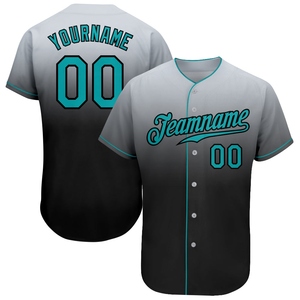 Maillot de baseball authentique gris-vert-bleu marine et noir, délavé, tendance, personnalisé pour l'industrie manufacturière, vente en gros directe - Product Image 1