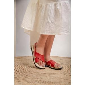 Genuine Leather <b>Sandal</b> Leather <b>Women</b> Slip on <b>Sandal</b> Stylish Casual Classic Flat <b>Sandal</b> - Product Image 1