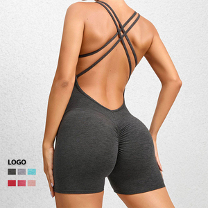 Premium Women's Summer Activewear <b>Jumpsuit</b> Four Way Stretch Fitness Bodysuit Breathable Quick Dry Seamless Athletic Wholesale - Product Image 3
