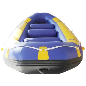 2024 China Factory 15ft Hypalon Inflatable Floating White Water Rafts Whitewater Self-bailing River Rafting Boat for Adults