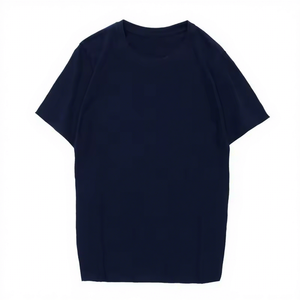 T-shirt en coton uni personnalisable pour homme, manches courtes, col rond, décontracté, couleur unie, respirant, coupe régulière, jersey tricoté - Product Image 4