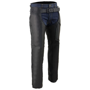 Samroz Sports <b>Men's</b> Premium <b>Leather</b> Motorcycle <b>Chaps</b>-Fully Lined Coin Pocket Customizable Logo Color Front Position All Seasons - Product Image 6
