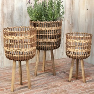 Supports décoratifs pour plantes en vente, accessoires pour plantes d'intérieur, prix bas, support à plantes en bambou sur piédestal - Product Image 1