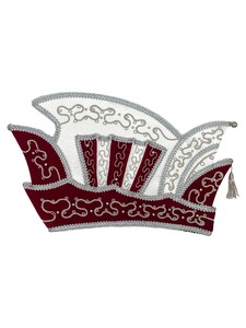 Sombrero de Carnaval Bordado en Blanco y Negro con Borla, Gorra de Príncipe de Carnaval Hecha de Satén Formal - Product Image 3