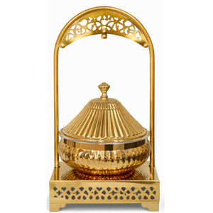 Plat à réchaud en acier inoxydable plaqué PVD couleur or - Product Image 1