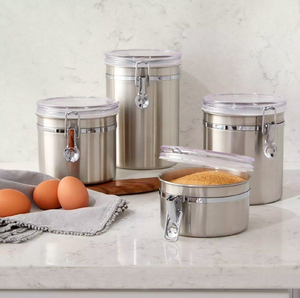 Antique Copper Metal Classic Food <b>Canisters</b> Embossed Grapevine Moisture-Proof Flip Top Lid Pantry Storage Wholesale Prices - Product Image 2