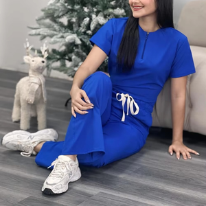 Nouveaux ensembles d'uniformes médicaux pour femmes, tissu tissé écologique, couleur et logo personnalisables, blouses médicales de haute qualité - Product Image 6