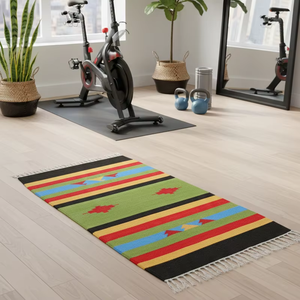 Tapis et chemins de table en peluche de coton à motifs floraux faits à la main, design moderne, lavables en machine, réversibles, logo personnalisé, personnalisables, pour le voyage - Product Image 1