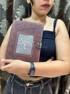 New Real Hand Tooled Leather Clasp <b>Lock</b> Journals <b>With</b> Antique Silver Middle Boho Traditional Vintage Leather <b>Lock</b> Travel Journal - Product Image 4