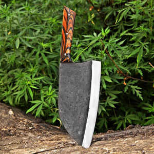 Cuchillo de Cocina Artesanal de Acero al Carbono para Chef y Carnicero, Hoja Fija, Mango de Madera, Funda de Cuero, Venta al por Mayor, Proveedor a Granel, Directo de Fábrica - Product Image 4