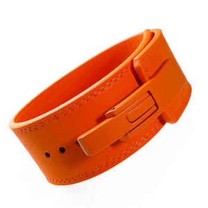 High Quality Heavy Duty Anti-Slip Cowhide Leather Customizable Adjustable Lever Belt for Body Building <b>Weight</b> Lifting 10-13MM - Product Image 5