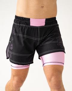 Shorts de combat MMA 2-en-1 personnalisés par sublimation avec doublure de compression intégrée, légers, respirants, pour grappling et No-Gi - Product Image 3