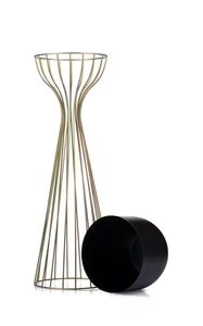 Ensemble de 2 supports à plantes en métal doré, style moderne minimaliste, pour la maison, supports à plantes galvanisés, grands supports à fleurs en fer - Product Image 2