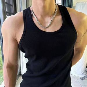 เสื้อกล้ามถักแบบริบสำหรับผู้ชาย แห้งเร็ว ทรงสลิมฟิต ใส่เล่นกีฬาหรือใส่ลำลองในฤดูร้อน - Product Image 1