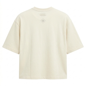 T-shirt unisexe personnalisé style américain à col rond et manches courtes, coupe décontractée rétro avec épaules tombantes, imprimé strass, 100 % coton - Product Image 2