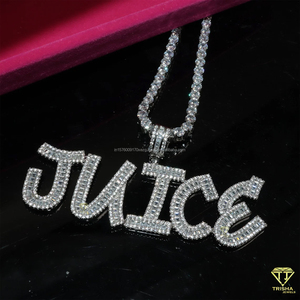 Moissanite Diamond Get <b>gapped</b> Pendant Necklace Personalized Hip Hop Cuban Link Chain Jewelry - Product Image 3