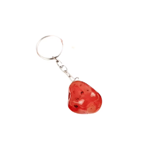Llavero de cristal de alta calidad, llavero de cornalina roja pulida, llavero de piedra natural, regalos para mujeres, venta al por mayor - Product Image 1