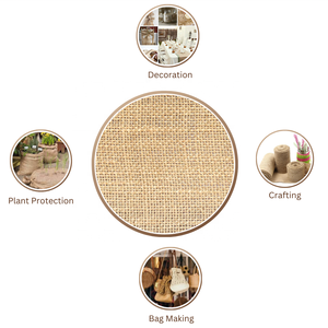 Rouleau de tissu en toile de jute, toile de jute fine, écologique, naturelle, pour la fabrication de sacs, la couture, l'artisanat et l'emballage durable - Product Image 4