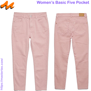 Pantalones de Mujer de Cinco Bolsillos, Corte Ajustado, Tela Transpirable para Toda Temporada, Mezcla de Algodón, Poliéster y Spandex, 9.29 oz, Corte Recto - Product Image 3
