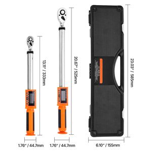 Set di chiavi dinamometriche digitali a 2 pezzi, 72 denti, alta precisione 2%, con valore preimpostato elettronico, attacco da 1/2 e 3/8 di pollice per riparazioni auto - Product Image 4