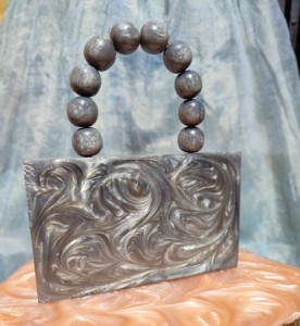 Handmade <b>Green</b> Storage <b>Bag</b> Resin Clutch <b>Bag</b> Beaded Handle Luxe Acrylic <b>Evening</b> Purse Chic Designer Bridal Wedding Party Handbag - Product Image 6