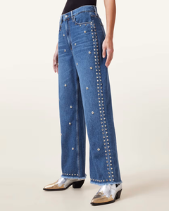 High Quality Plain Slim Printed Flare <b>Pants</b> Fashion High Waist Bell Bottoms <b>Pants</b> High <b>Stretch</b> Denim Trousers for Female - Product Image 1