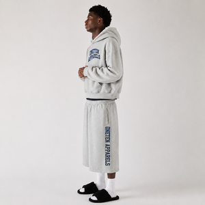 Ensemble sweat à capuche et short en molleton épais tissé personnalisé avec logo pour homme, idéal pour l'été, avec logo OEM sur le devant - Product Image 2