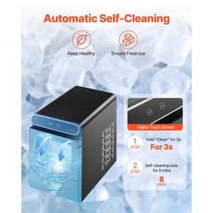 Fabbricatore di Ghiaccio a Pepite per Cucina Commerciale, 37 libbre/24 ore, in Acciaio Inossidabile, con Funzione Autopulente e Paletta per Ghiaccio Masticabile - Product Image 4