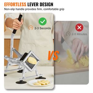 Affettatrice Manuale Commerciale in Acciaio Inossidabile e Lega di Alluminio, Tagliaverdure da 3/8 Pollici, Macchina Tagliafrutta per Uso Domestico e Commerciale - Product Image 3