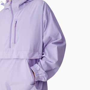 Veste Anorak Légère en Nylon, Coupe-Vent à Demi-Zip, Pull à Capuche Pliable, Résistante au Vent pour Randonnée en Plein Air et Streetwear - Product Image 6