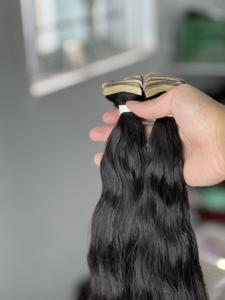 Extensions de cheveux à bandes adhésives, prix usine de gros, double épaisseur, cheveux bruts 100% naturels, couleur naturelle - Product Image 4