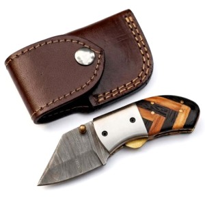 Cuchillo Plegable de Acero de Damasco Hecho a Mano OEM de 5 Pulgadas, de Alta Calidad, al por Mayor, a Bajo Precio, de Tendencia - Product Image 1
