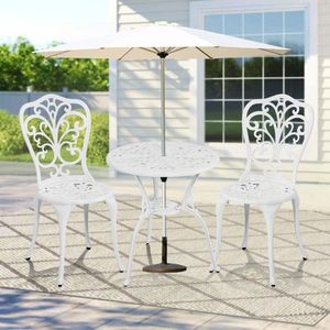 3 PCS All-Weather Cast Aluminum Butterfly <b>Bistro</b> Set for Outdoor Patio for Backyard <b>Bistro</b> <b>Table</b> Chairs - Product Image 4