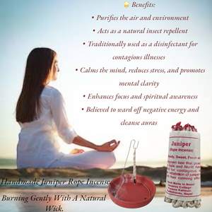 ชุดธูปเชือกจูนิเปอร์ธิเบตทำด้วยมือสำหรับการทำสมาธิเพื่อความผ่อนคลายโยคะ - Product Image 3