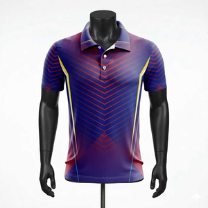Chemises en tricot uni pour hommes avec impression de logo personnalisé, de haute qualité, décontractées, sublimées, à manches courtes, séchage rapide, respirantes, écologiques - Product Image 1