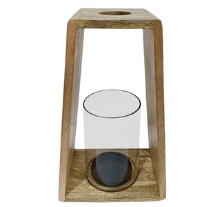 Farol de Madera con Forma de Mango, Decorativo, Estilo Rústico, Vintage, para el Hogar, Sala de Estar, Decoración Navideña, Decoración Rústica para Bodas - Product Image 1