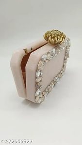 Luxury Designer Resin Clutch Bag for Women Handcrafted Embellished Evening <b>Purse</b> Floral Customizable Color Design Fast Delivery - Product Image 3