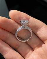 Bague de luxe classique en argent sterling 925 de haute qualité avec moissanite taille brillant, plaquée or 14 carats, sertie à griffes, certifiée GRA