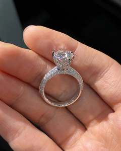 Top Quality 925 Sterling <b>Silver</b> <b>Emerald</b> Cut Moissanite <b>Ring</b> for Casual Outings and Everyday Fashion Use at Good Price - Product Image 3