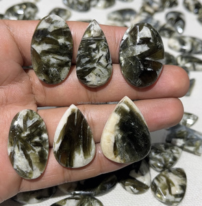 Natural Green Lepidolite Smooth Cabochon Mix Shape Loose Pendant Jewelry Making Handmade Wholesaler Supplies - Product Image 6