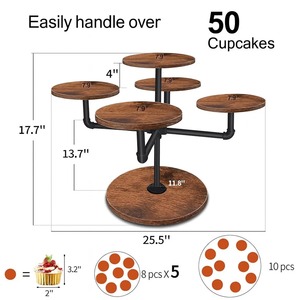 Three Tier Unique Style Wooden <b>Cake</b> <b>Stand</b> For Chocolate <b>Cake</b> Pastry And Dessert Display At Events And Buffets From India - Product Image 5