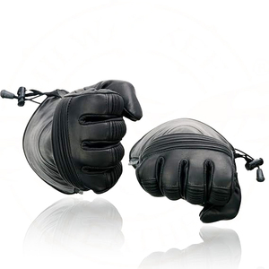 Gants de moto Samroz Sports - Cuir noir doublé thermiquement - Product Image 4